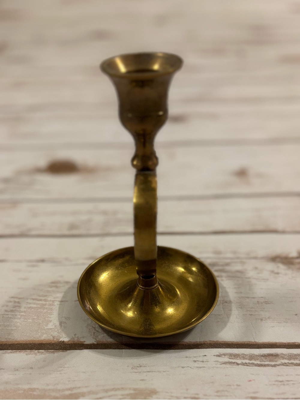 Vintage Brass Heart-Shaped Taper Candle Holder - Picture 4 of 7